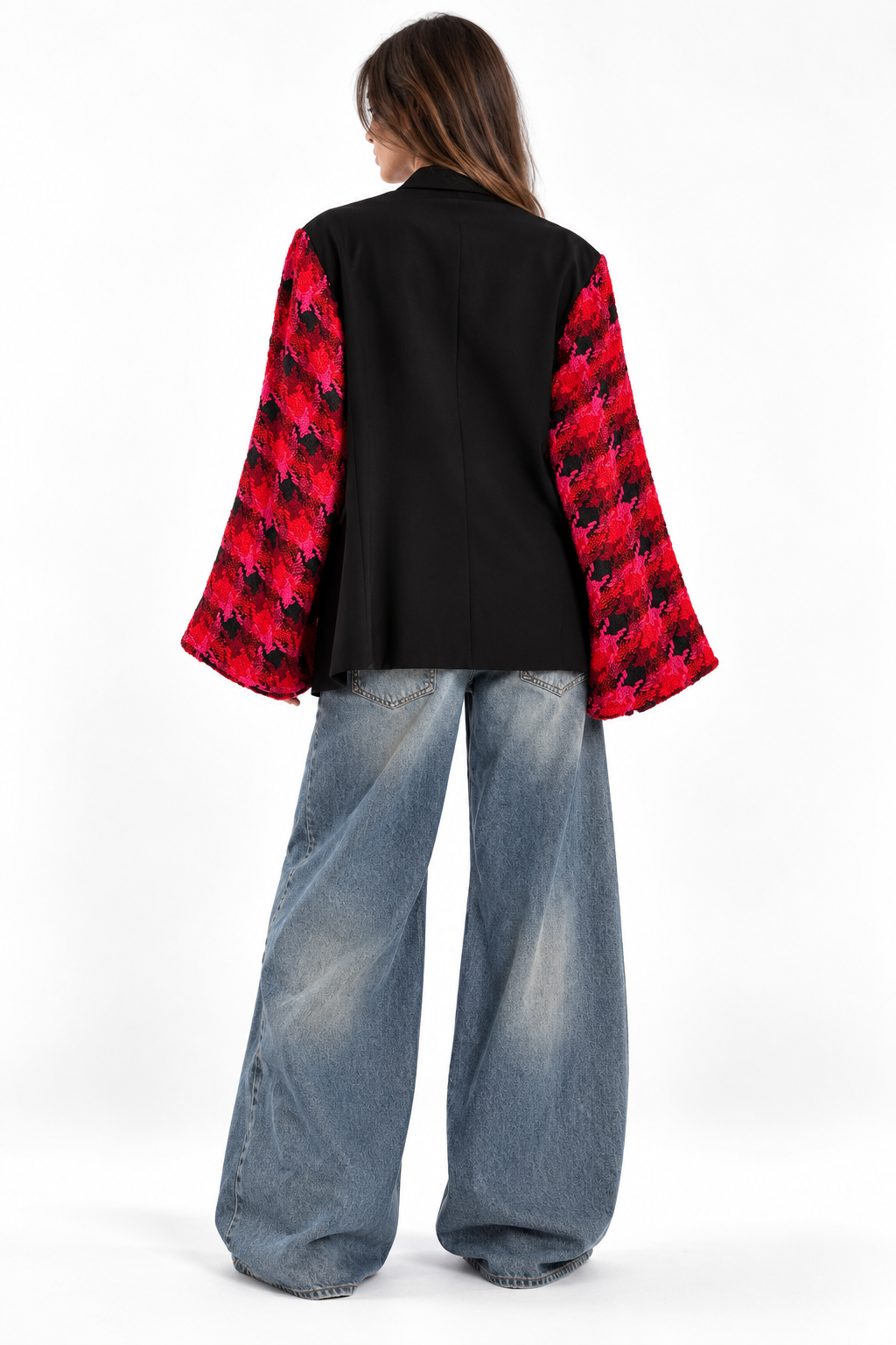 Blazer vintage ‘Tartan sleeves’ reworked