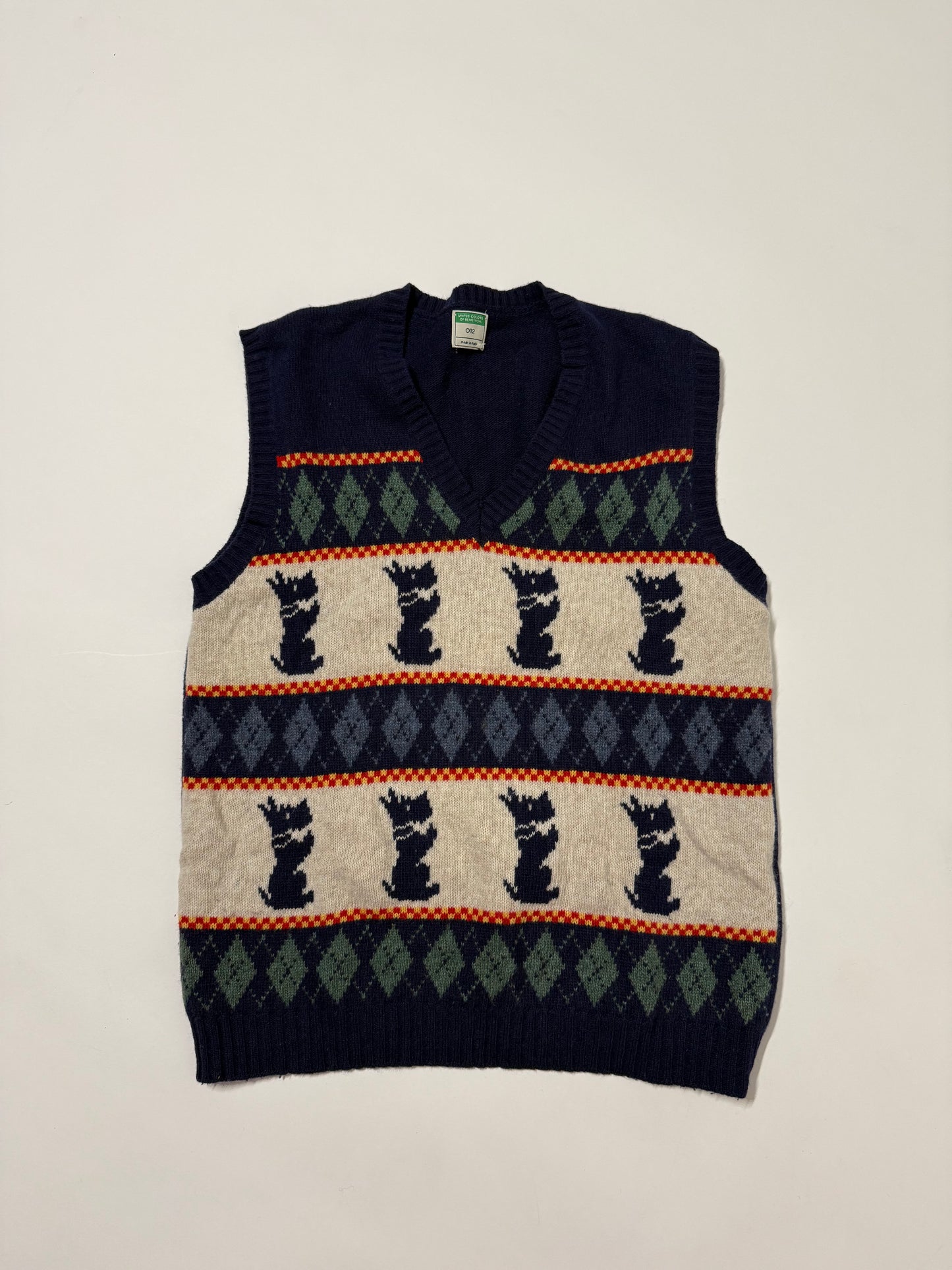 Maglioncino smanicato lana fantasia Benetton