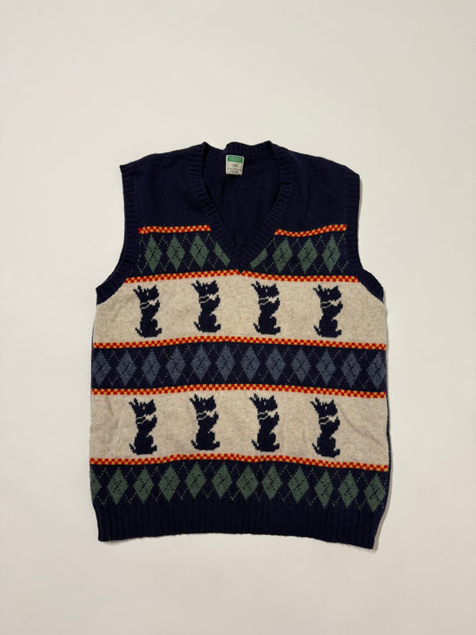 Maglioncino smanicato lana fantasia Benetton