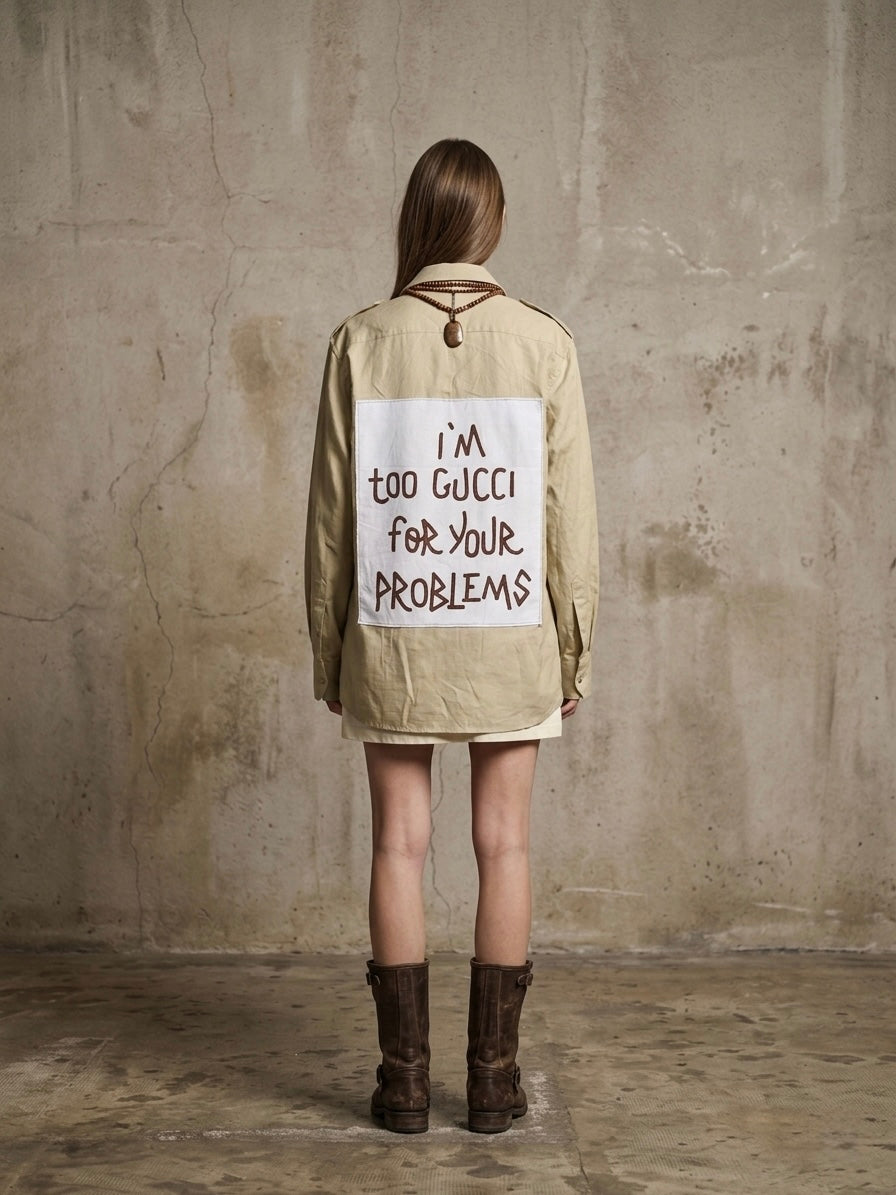 Camicia ‘I’m too Gucci’ reworked