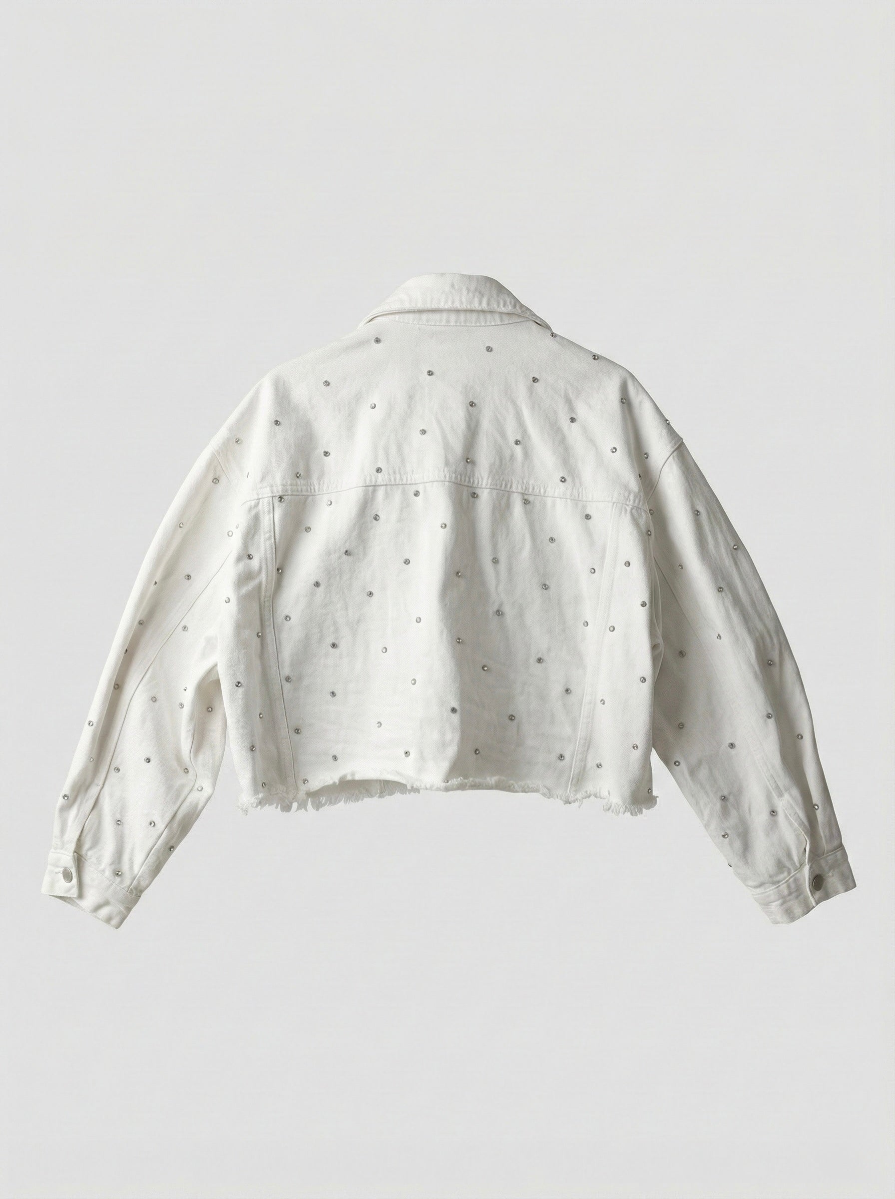 Giacca denim cropped strass