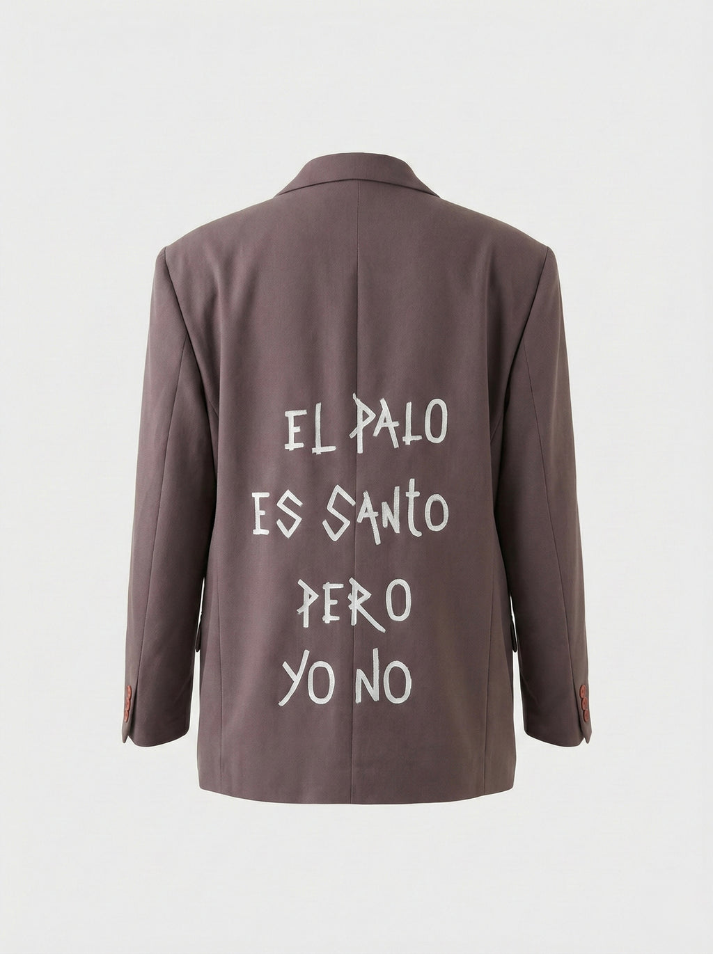 Blazer doppiopetto ‘El palo es santo, pero yo no’ handmade
