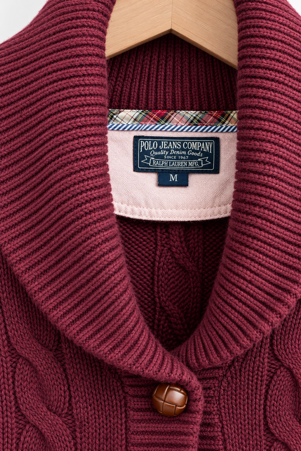 Cardigan trecce vintage Ralph Lauren Lana e cashmere