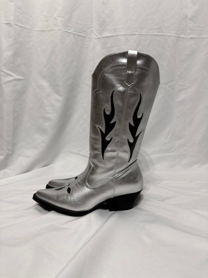 Texano argento ‘ Black flames ’ handmade