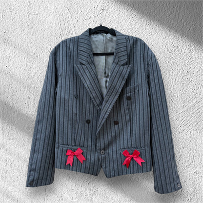 Blazer gessato ‘Hello Kitty’ handmade