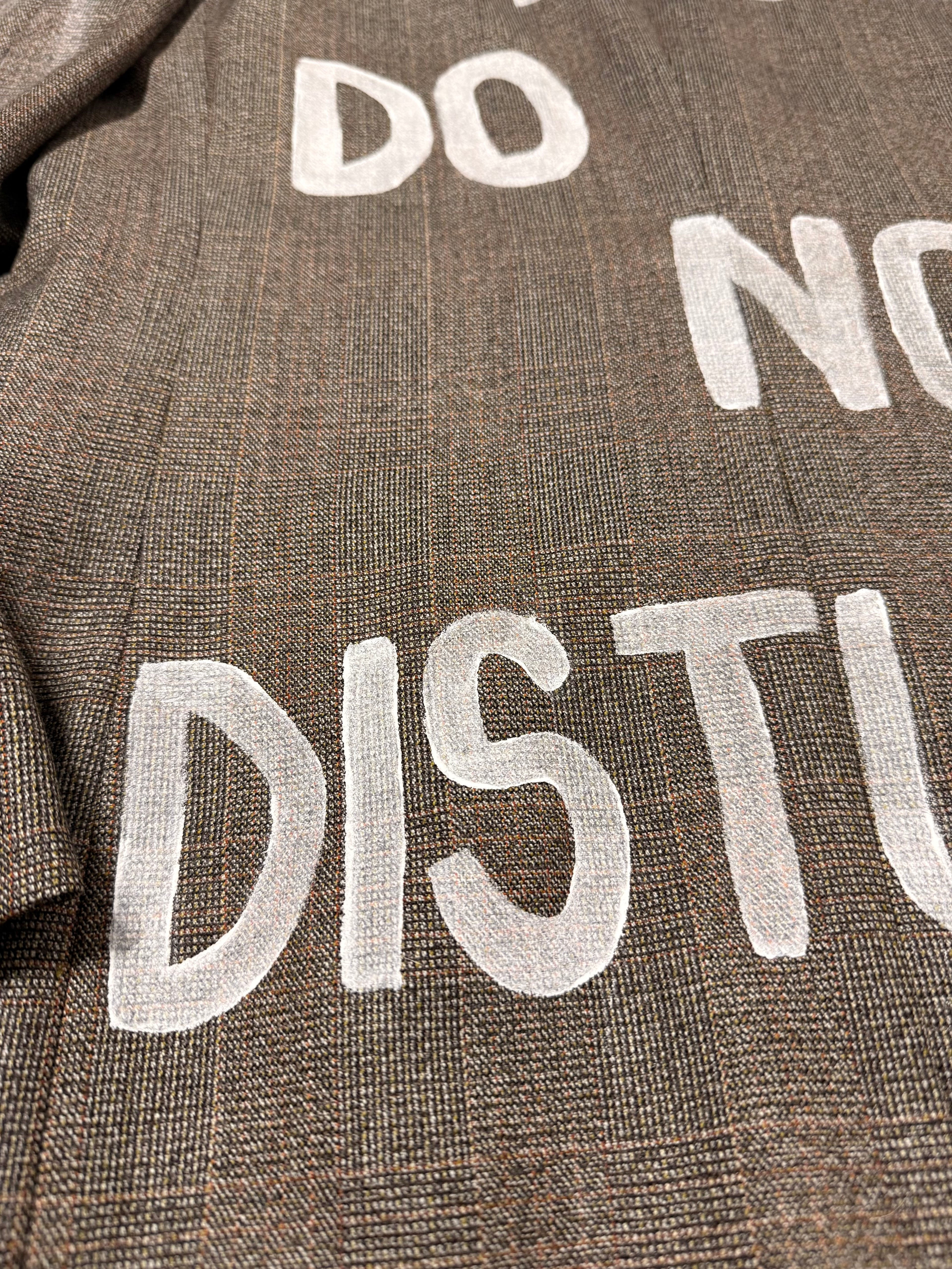 Blazer doppiopetto principe di Galles ‘Please do not disturb’ handmade