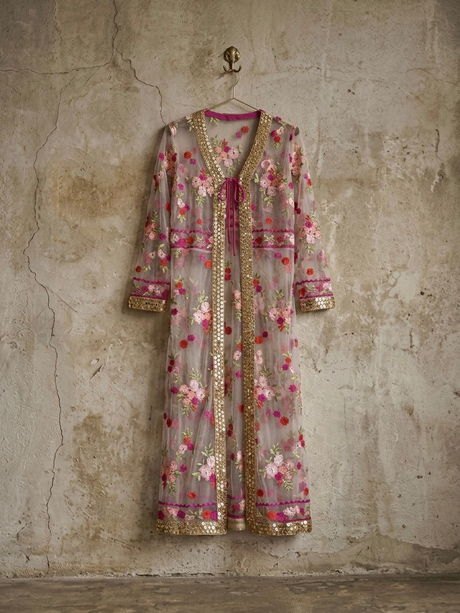 Cardigan fiori indiano