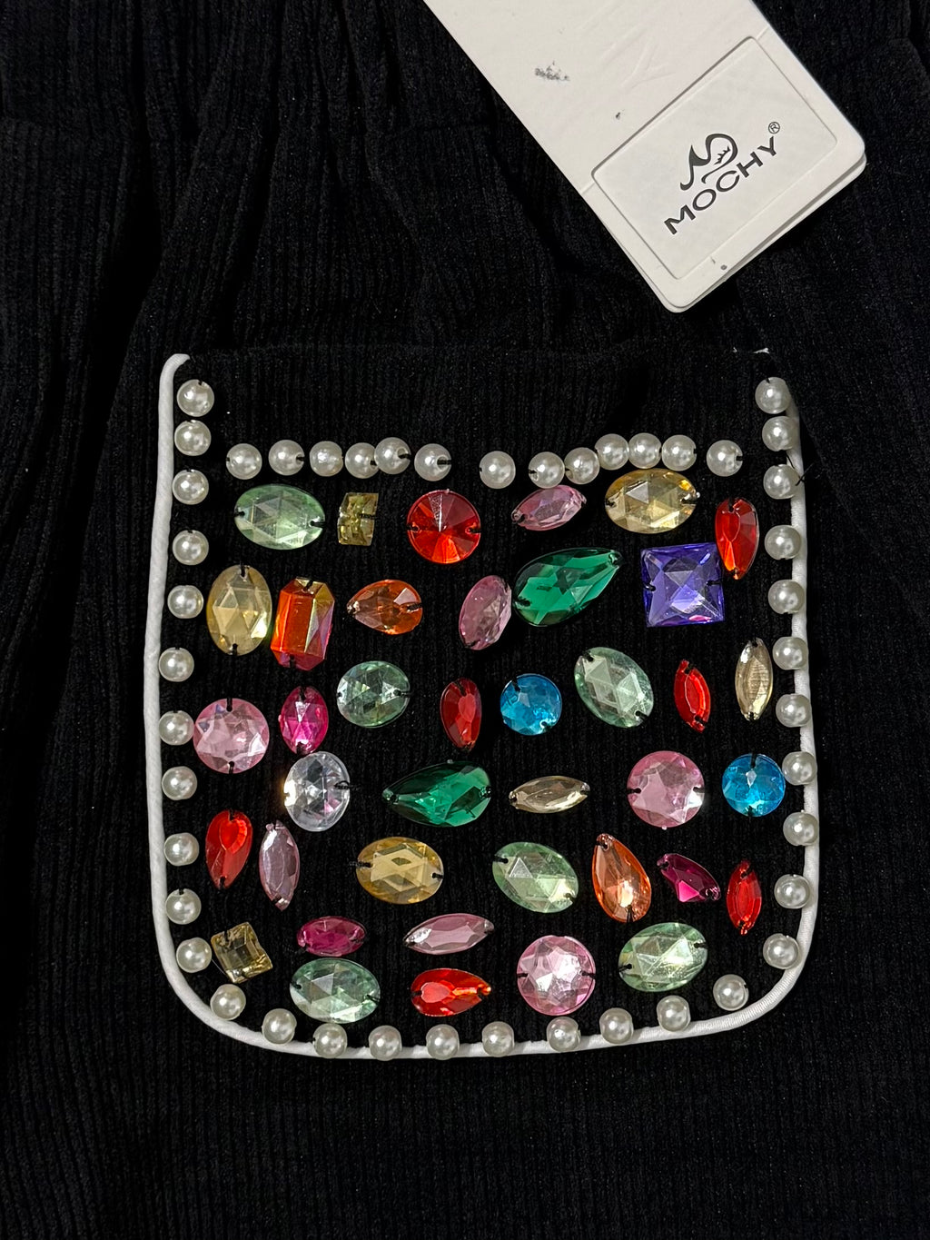 Shorts costine di velluto strass