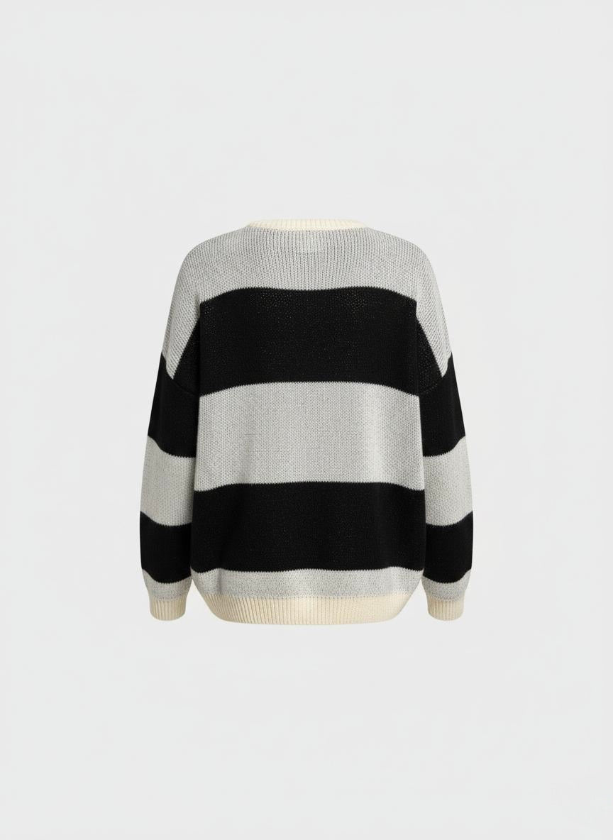 Pull girocollo righe cuore The Lulù