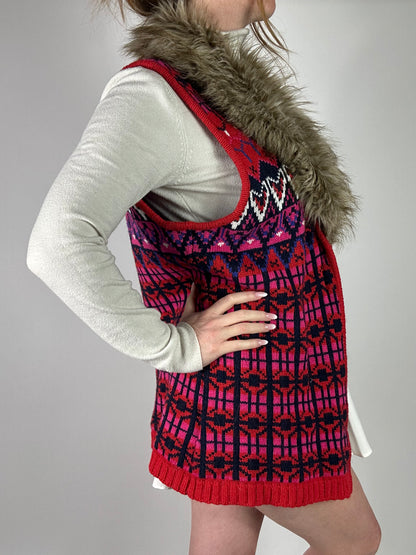 Gilet fantasia collo ecopelliccia tg.M