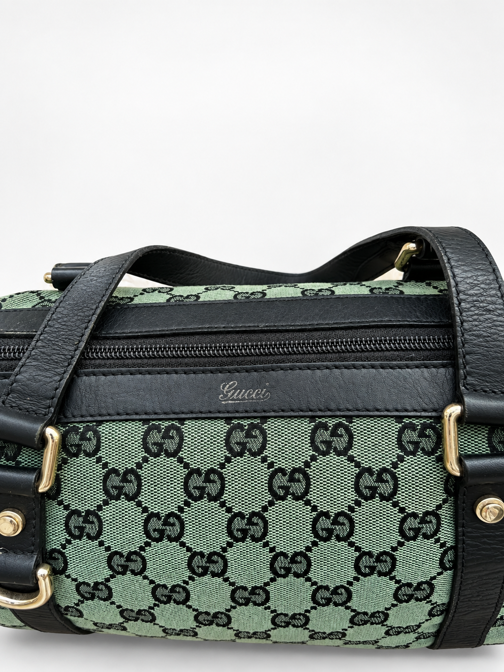 Gucci Tote GG Monogram Abbey Green Vintage Canvas e Pelle