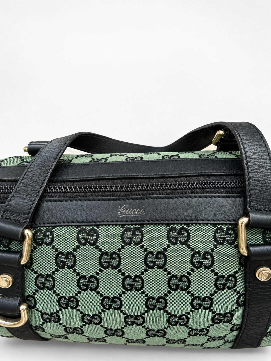 Gucci Tote GG Monogram Abbey Green Vintage Canvas e Pelle