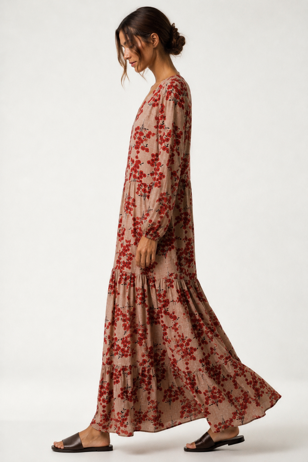 Abito fantasia red flowers