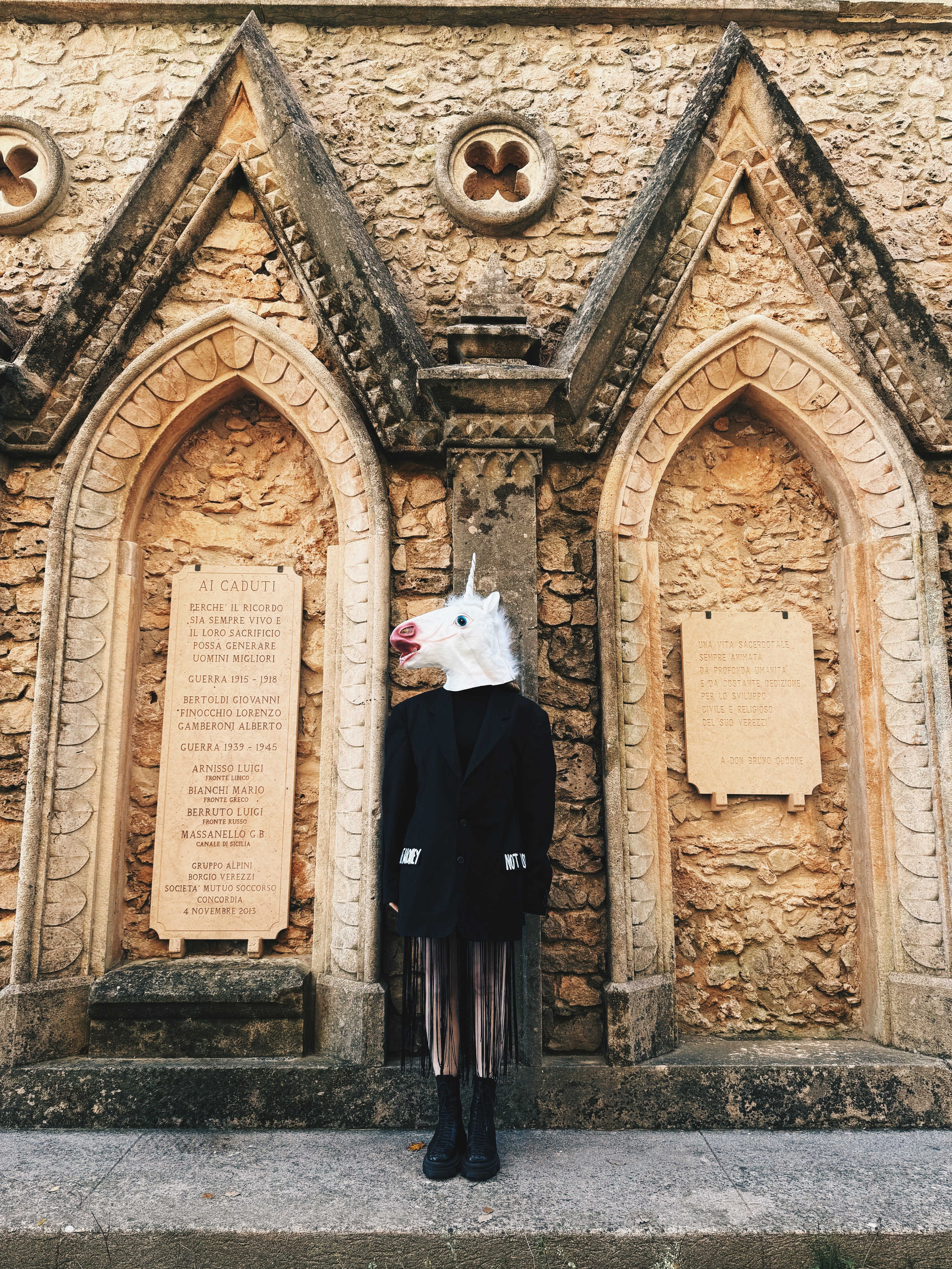 Blazer vintage ‘Make money not love’ Sacré-Cœur handmade - upcycling