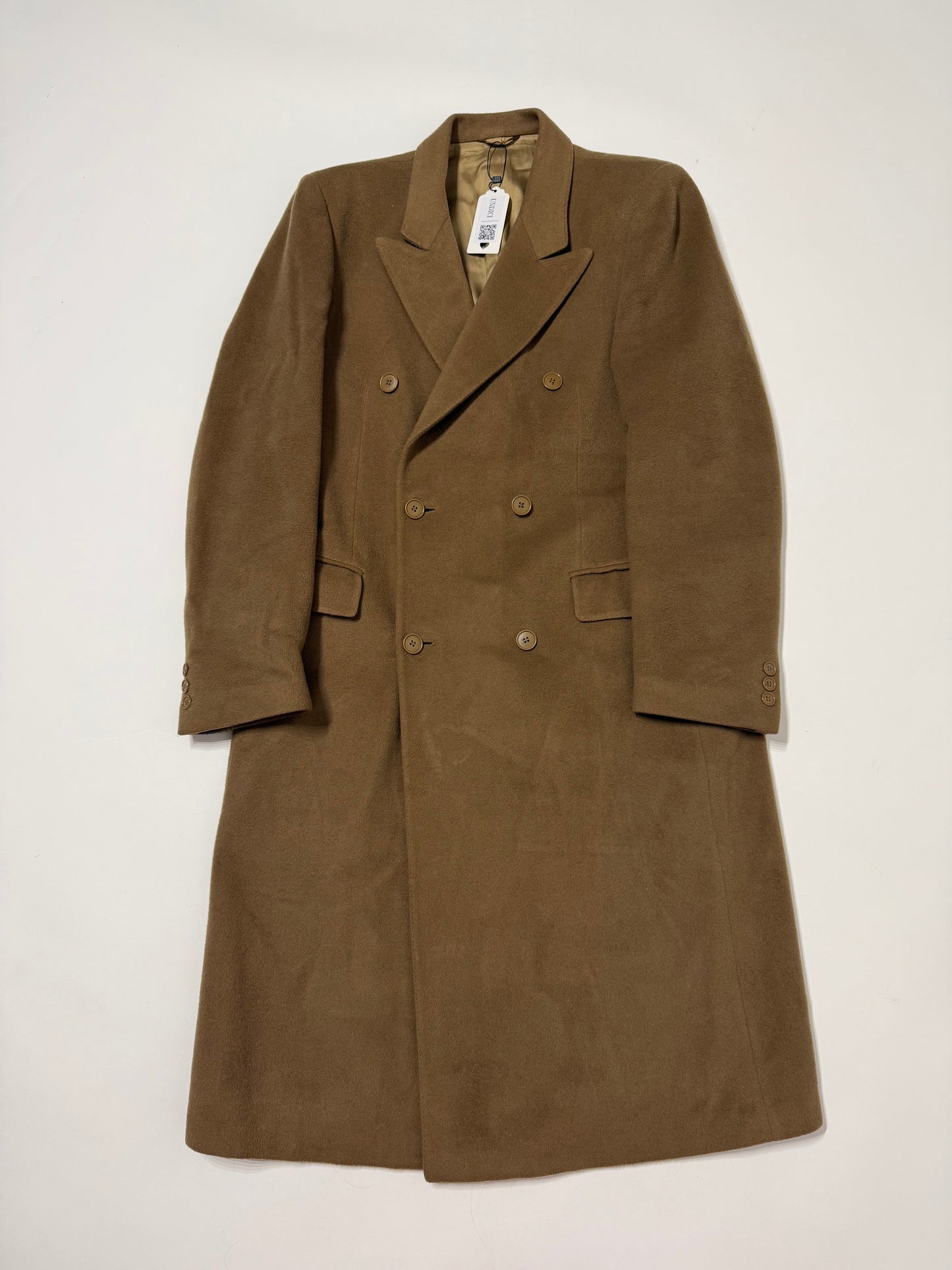 Cappotto cammello vintage doppiopetto 100% lana