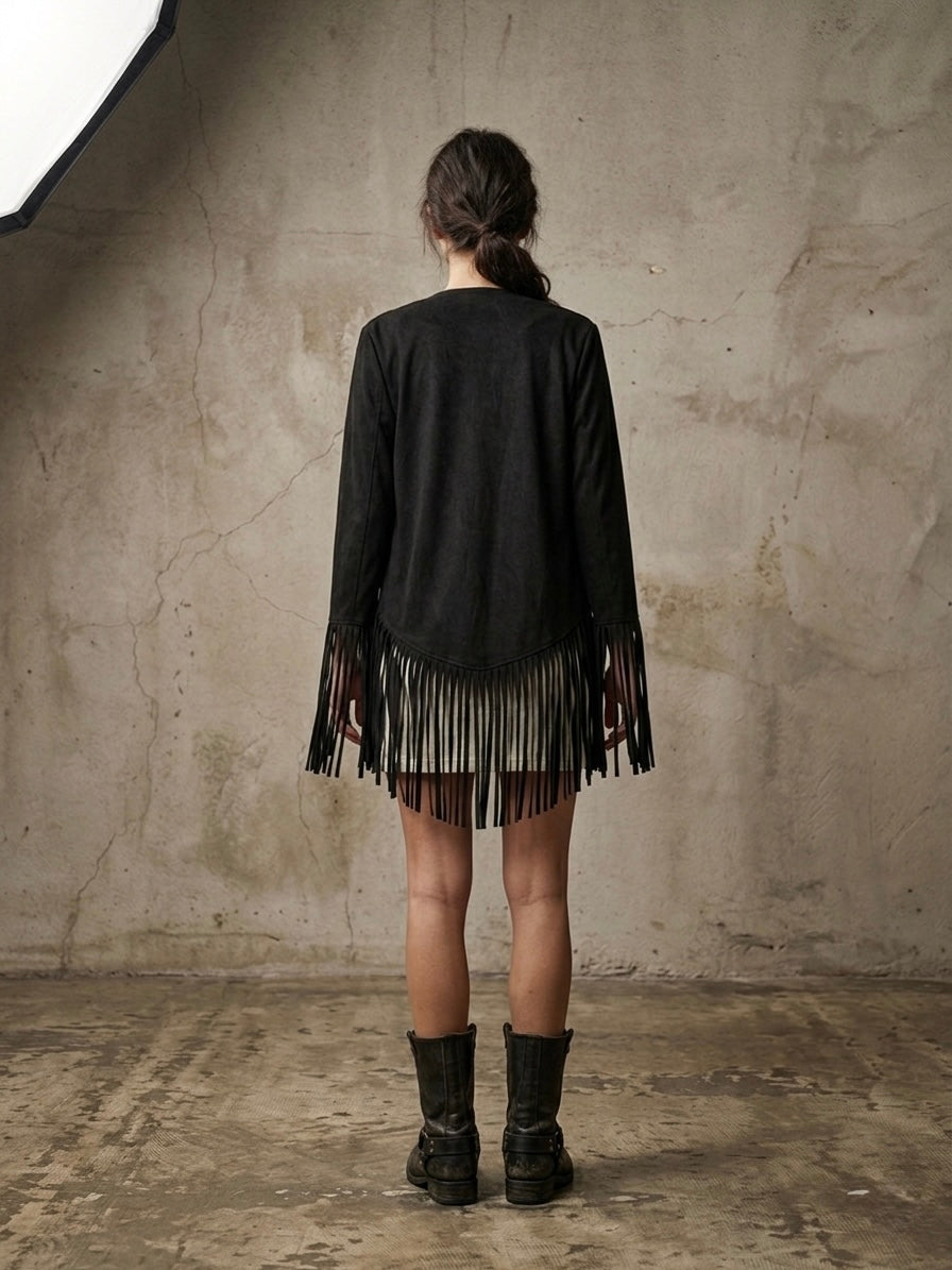 Giacca suede frange