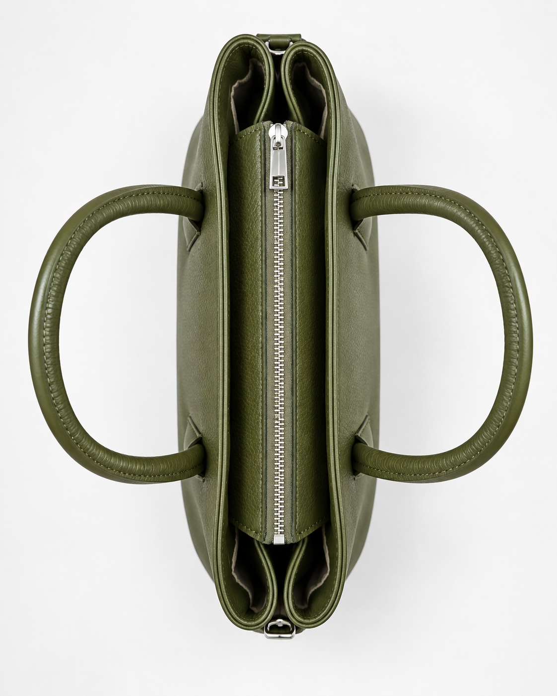Borsa in Vera Pelle Verde Oliva Made in Italy
