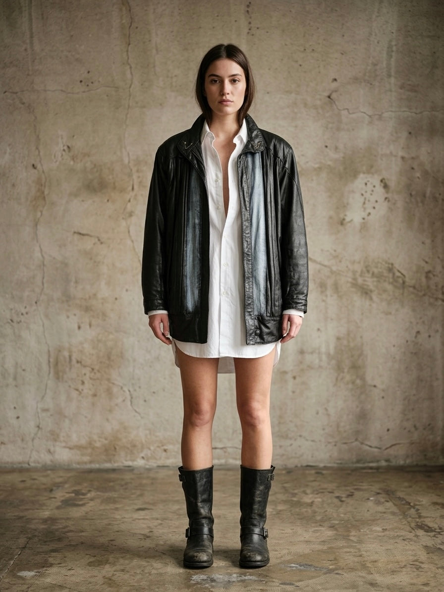 Giacca di pelle ‘I’m too Gucci for your problems’ hand printed