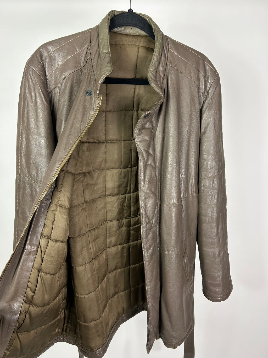 Giacca in pelle tortora
