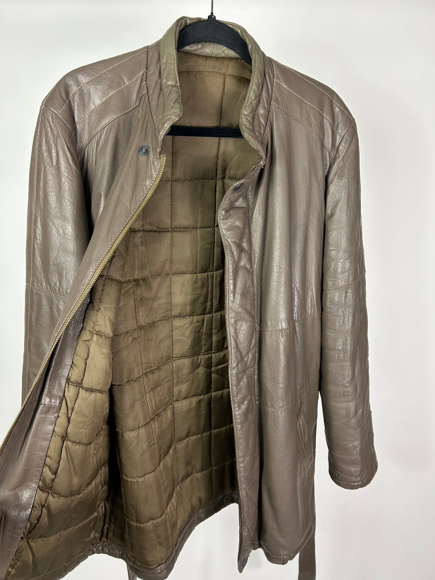 Giacca in pelle tortora tg.L