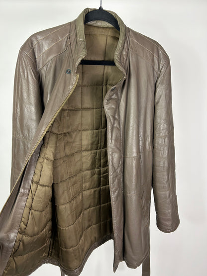 Giacca in pelle tortora tg.L