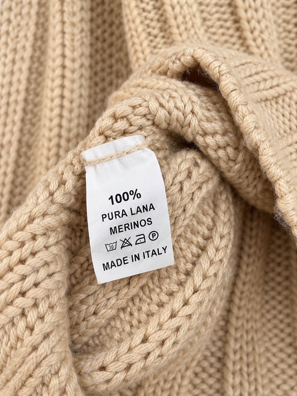 Cardigan vintage in pura lana merinos Made in Italy