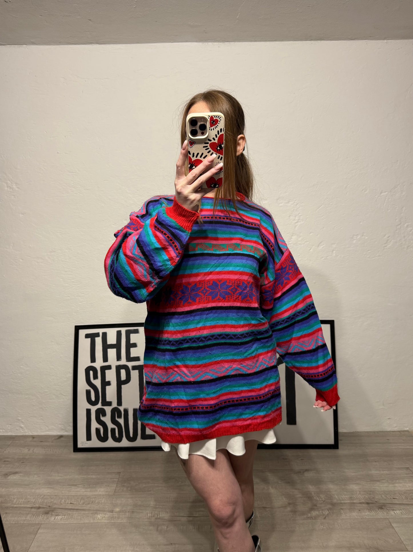 Maglioncino vintage winter fantasia righe