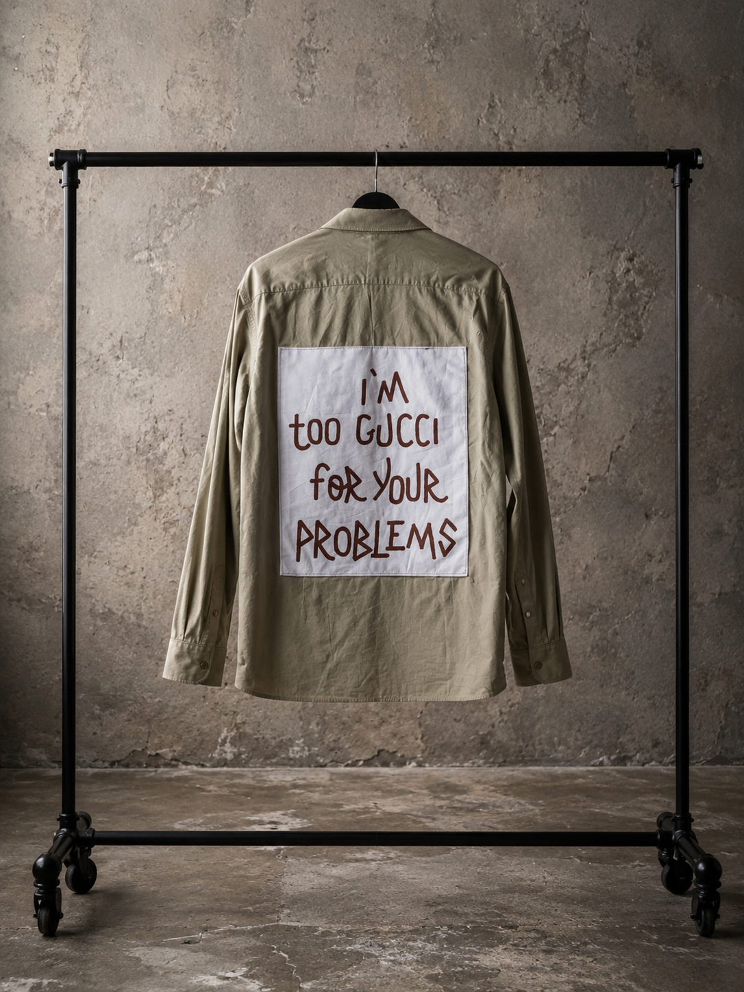 Camicia ‘I’m too Gucci’ reworked