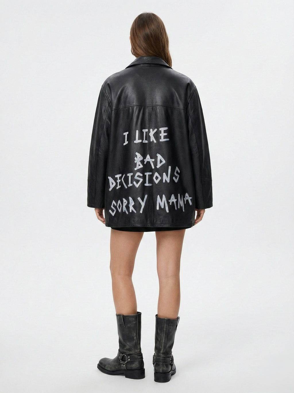 Giacca in pelle ‘Sorry mama’