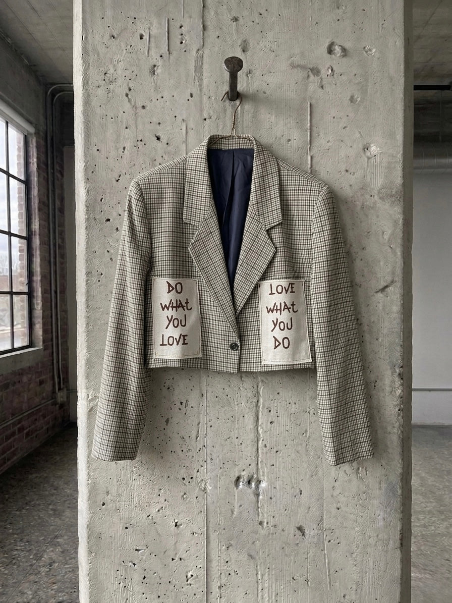 Blazer vintage ‘love what you do’ reworked