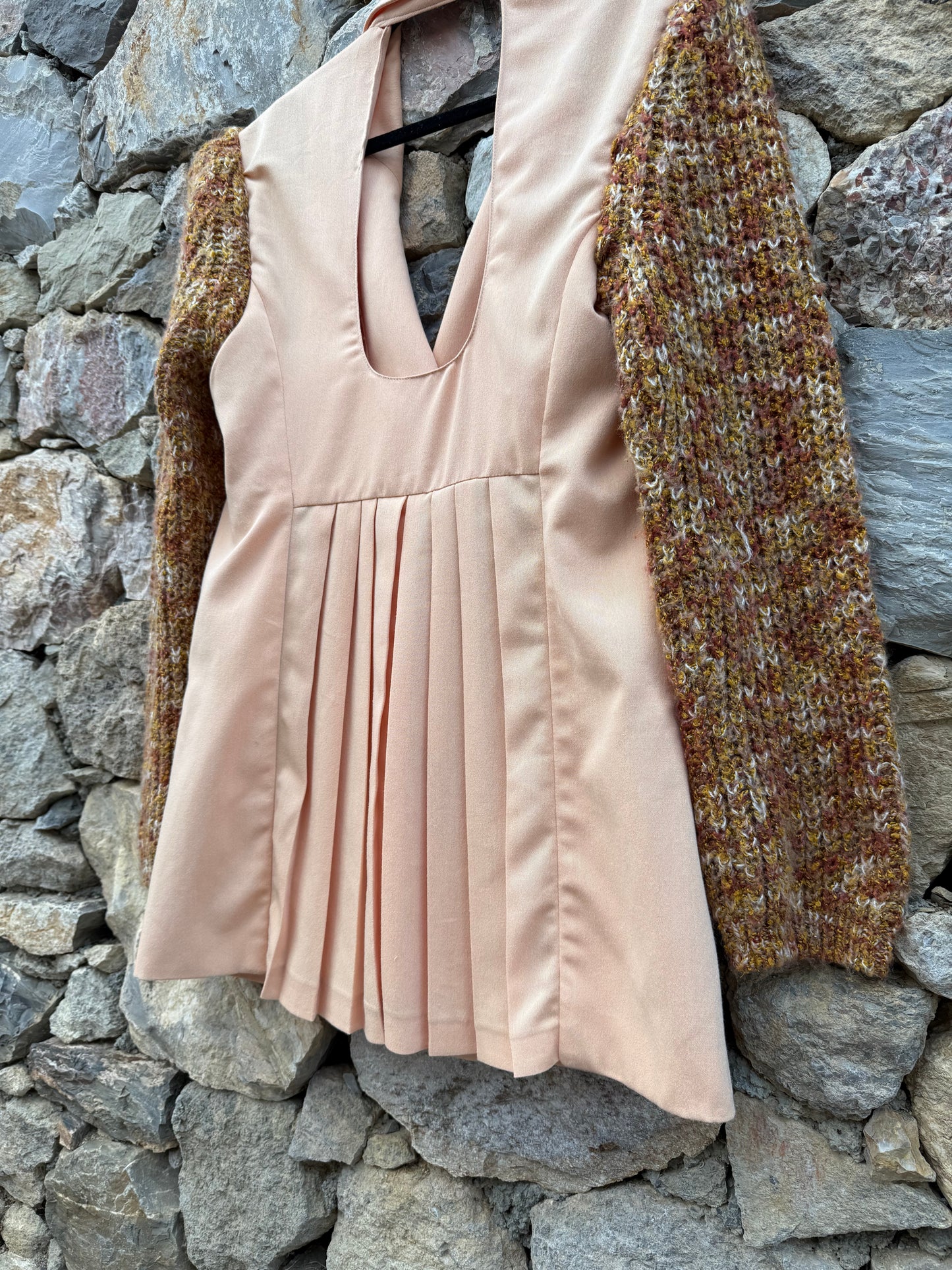 Blazer-robe manteau albicocca & wool handmade