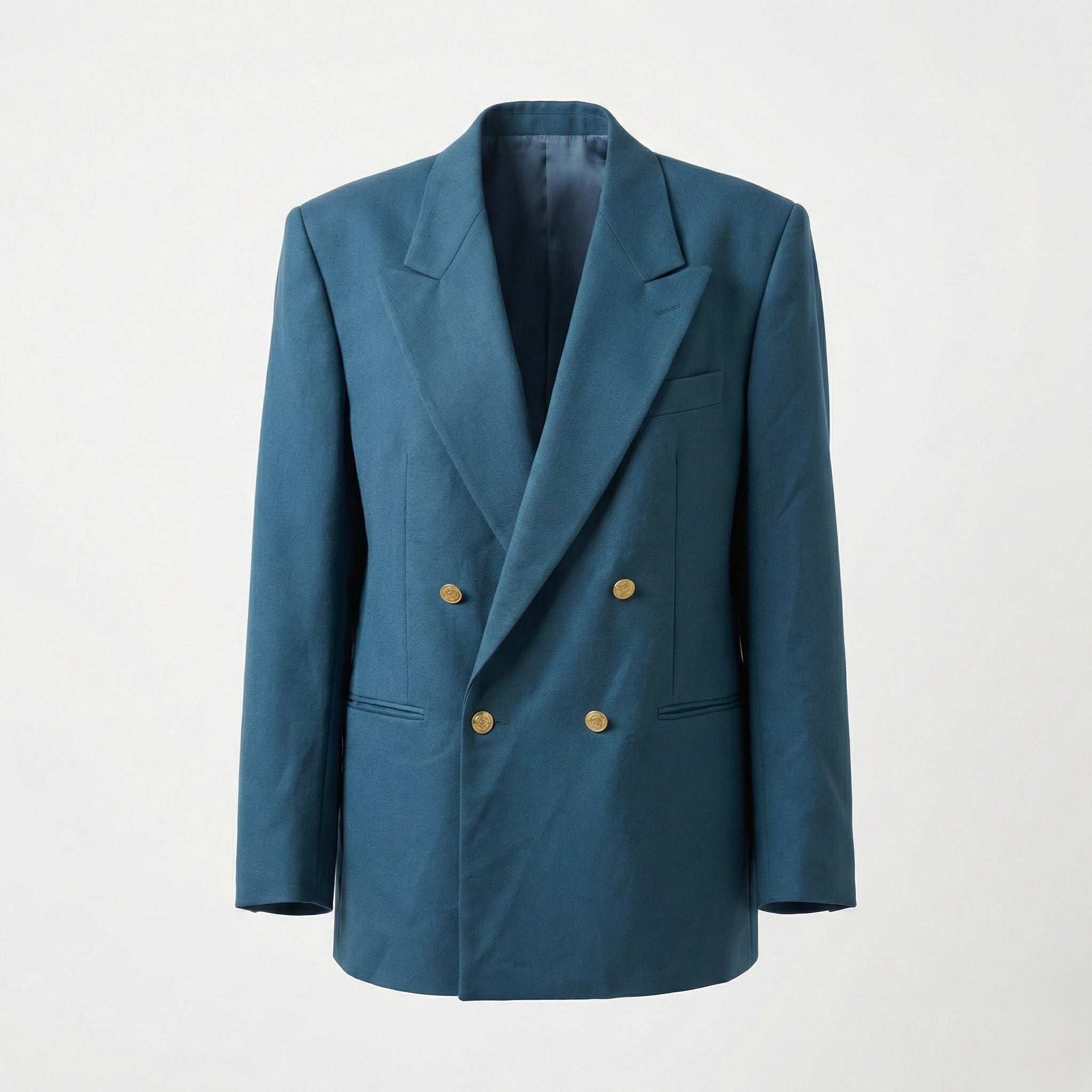 Blazer ottanio doppiopetto ‘Silver Cherries’ handmade
