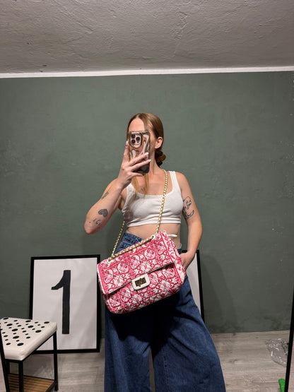 Borsa trapuntata mosaico fucsia