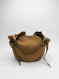 Borsa pelle e rafia Francesco Biasia spalla - mano y2k