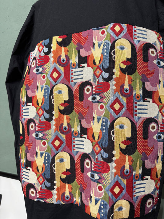 Maxi camicia ‘Abstract Face’ tg.L