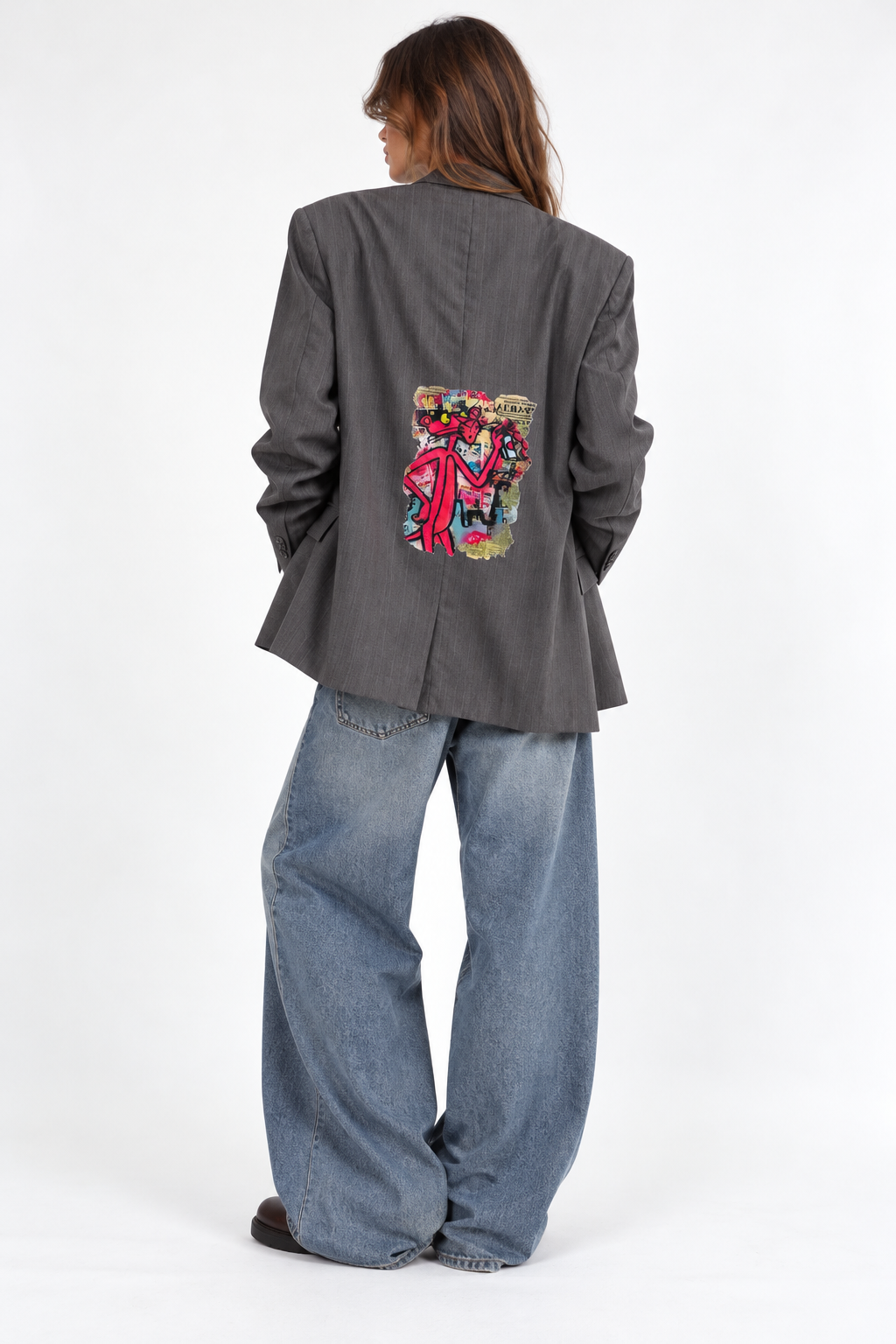 Blazer micro gessato ‘Pink Panther’ handmade