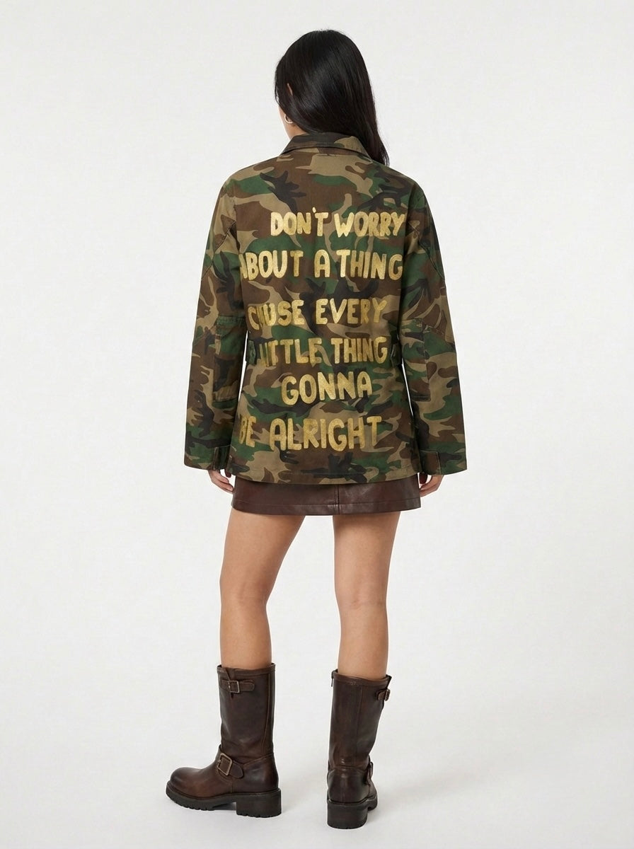 Giacca militare ‘Gonna be alright’ gold