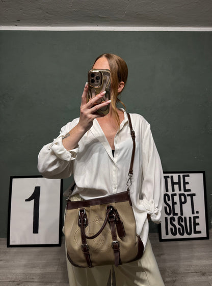 Prada Brown Canapa Canvas & Leather