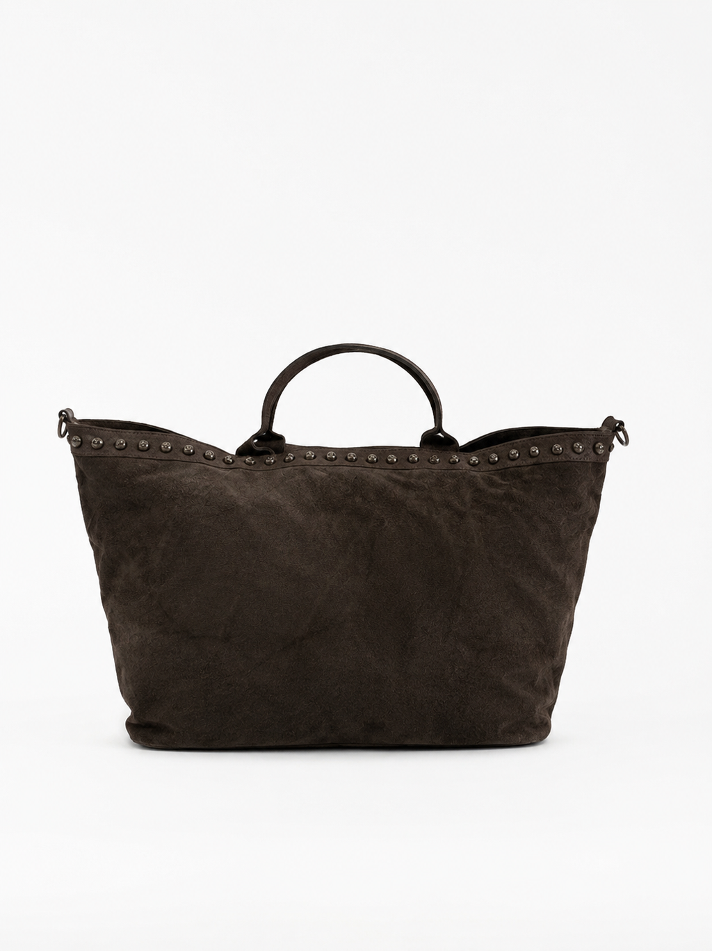 Maxi shopper in pelle e borchie