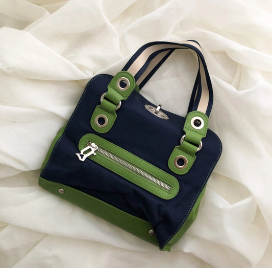 Bauletto Galliano cotone e pelle