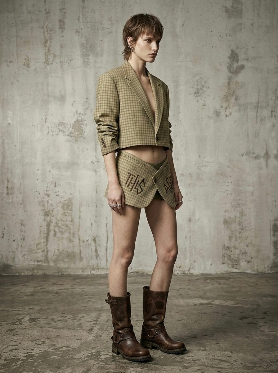 Blazer cut out ‘This Agio’ reworked