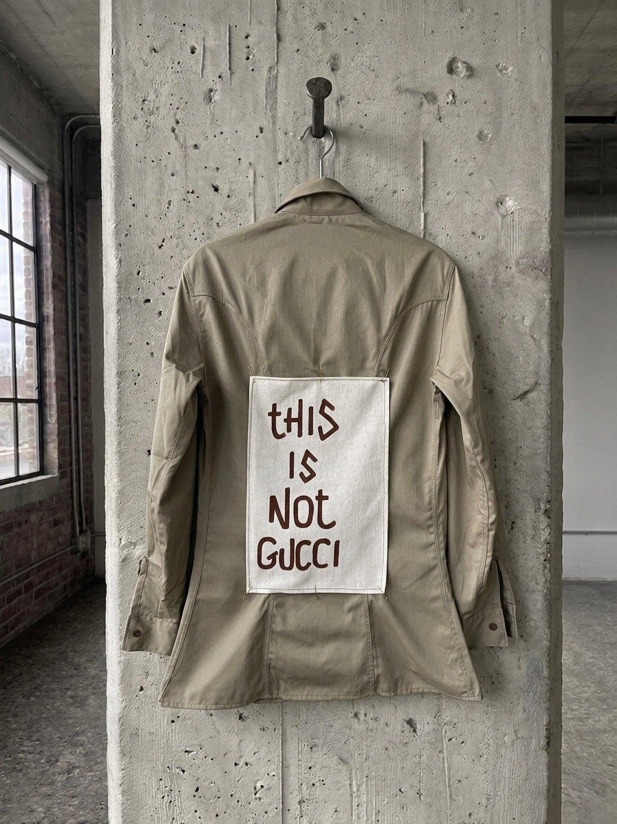 Camicia ‘this is not Gucci’ upcycled