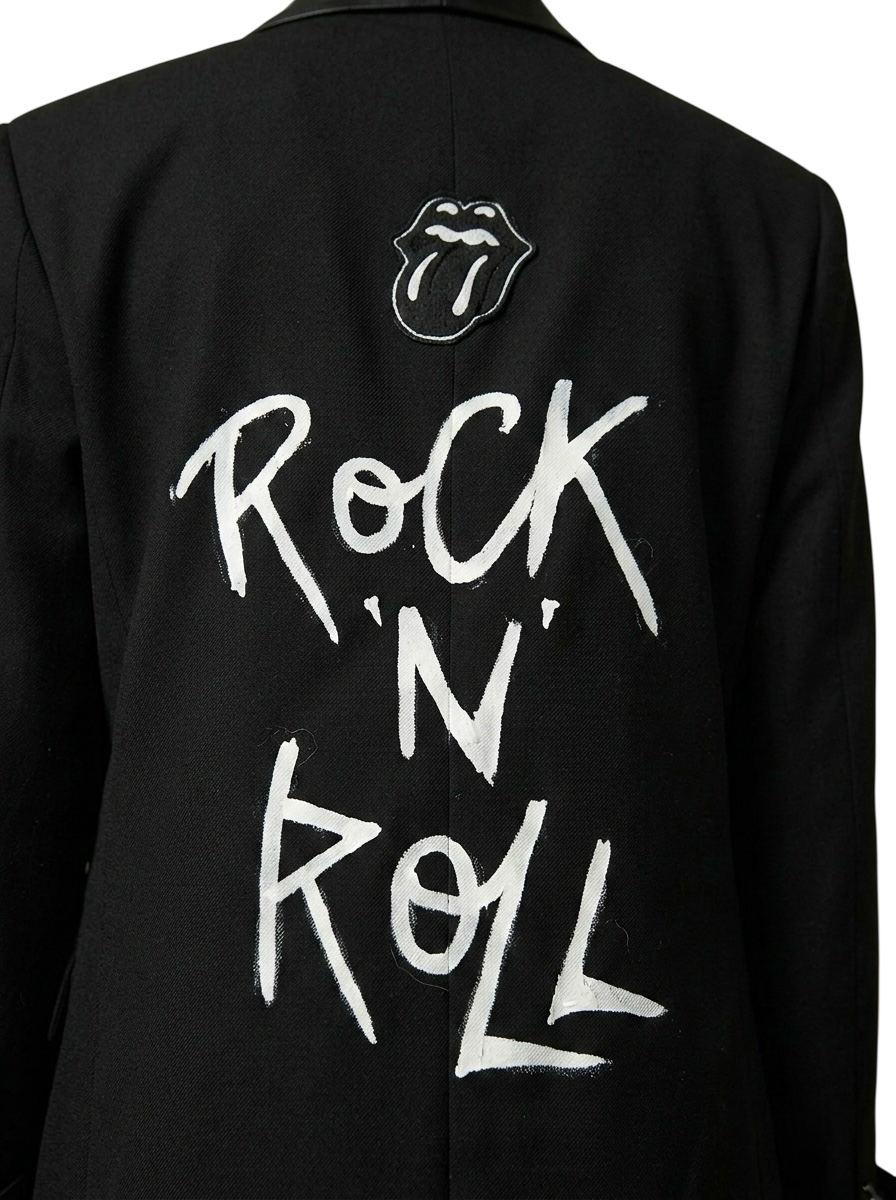 Blazer ‘Rock ‘n’ Roll’ hand printed - custom