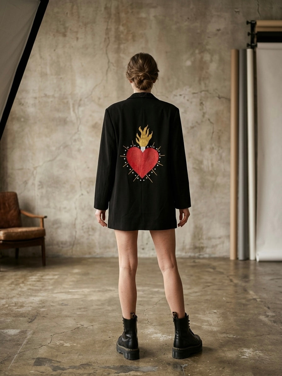 Blazer ‘Sacré-Cœur’ hand printed