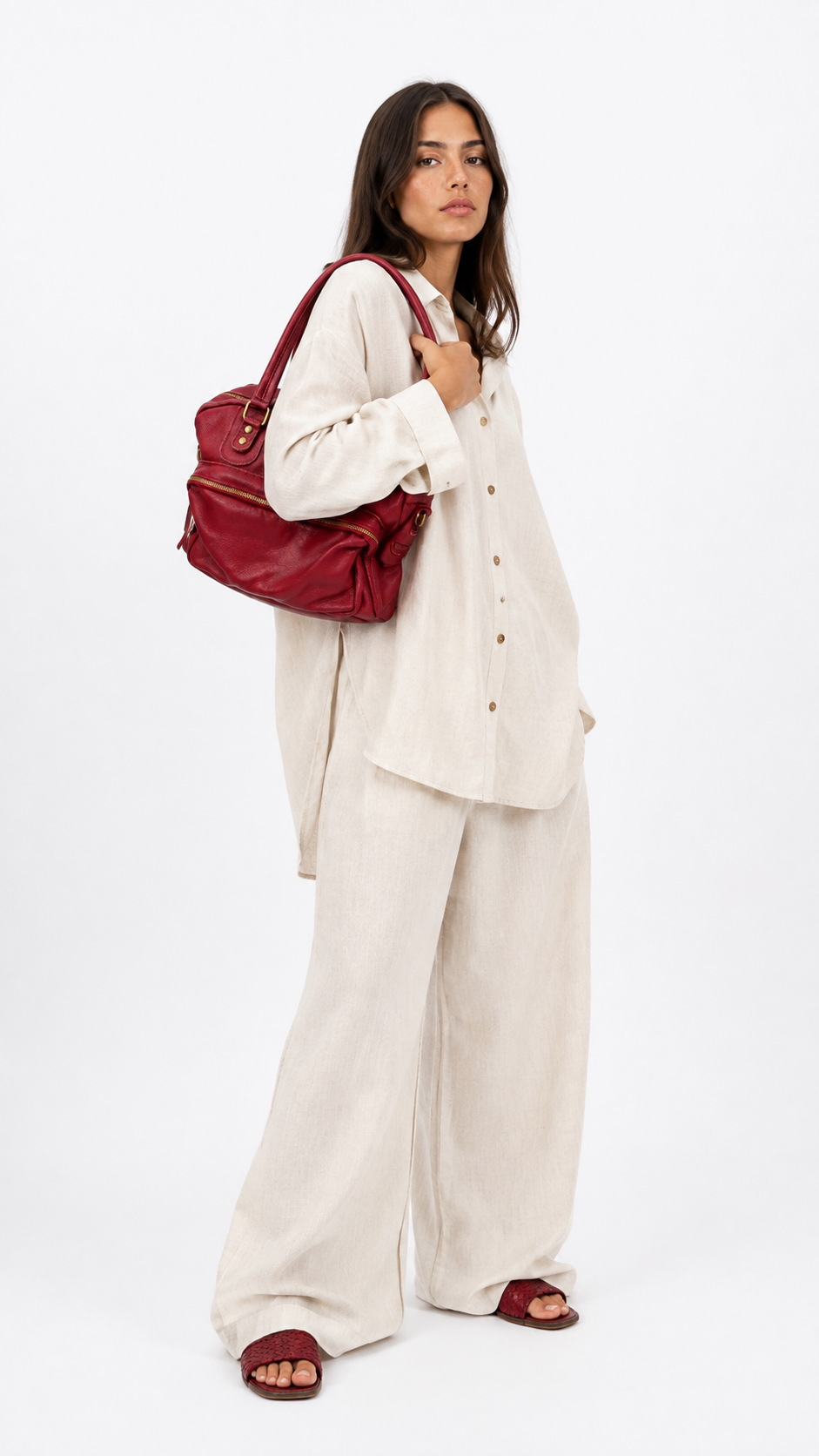 Borsa in pelle ciliegia