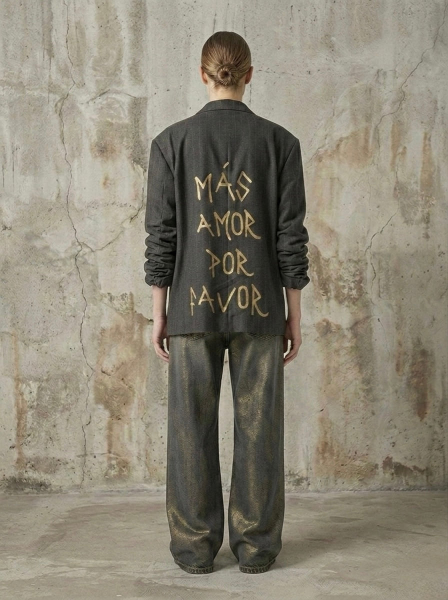 Blazer doppiopetto gessato ‘Más amor por favor’ Sacré-Cœur