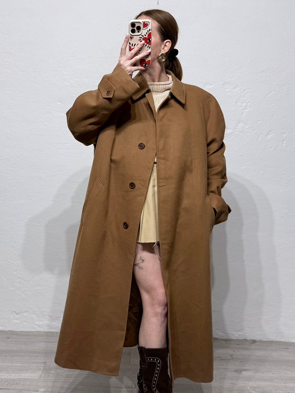 Cappotto vintage cammello lana e cashmere