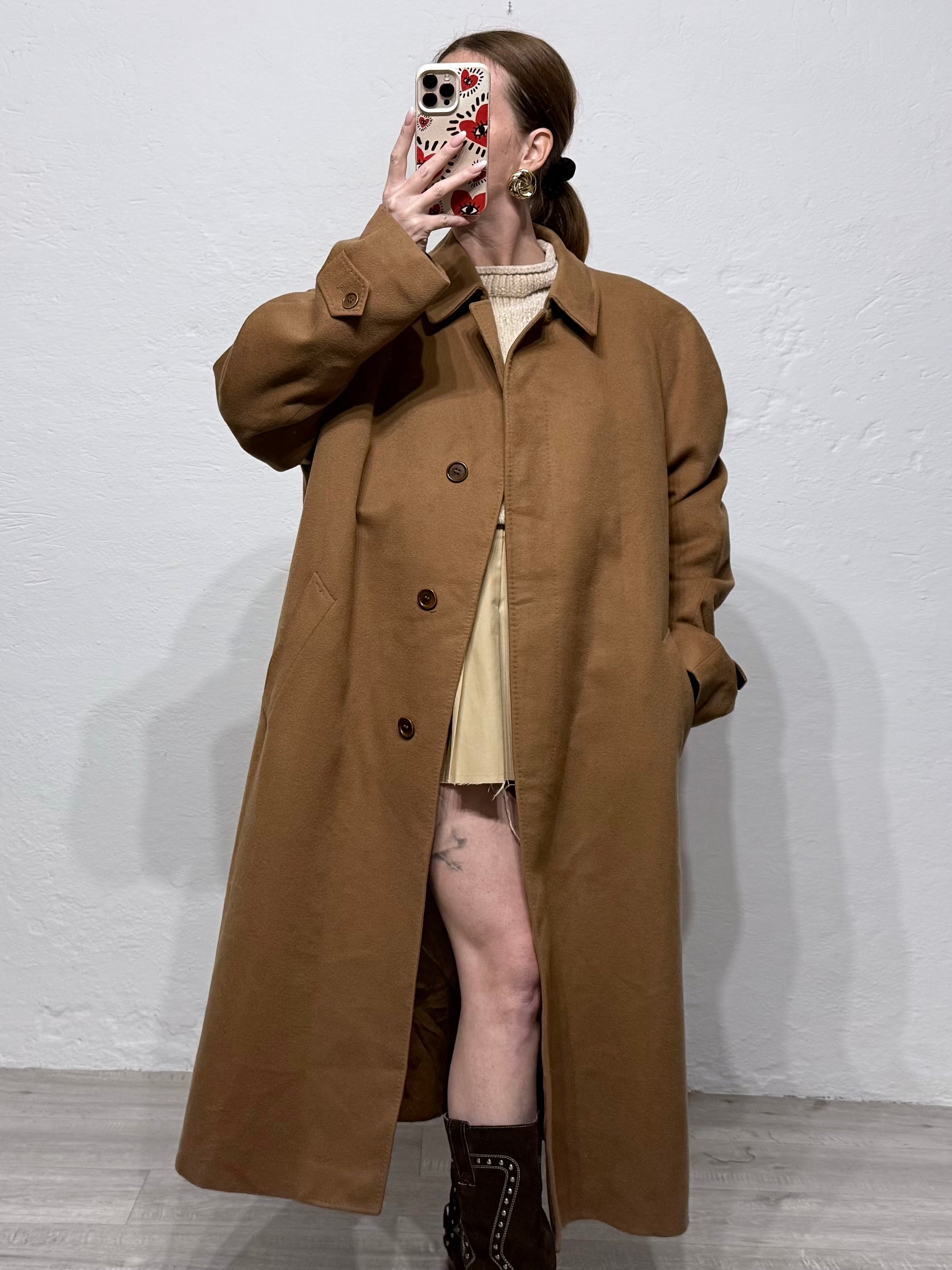 Cappotto vintage cammello lana e cashmere