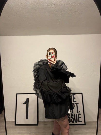 Blazer monopetto tulle upcycling