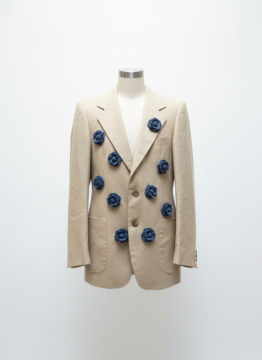 Blazer vintage ‘Denim flower’ handmade